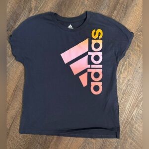 Girls navy blue adidas shirt